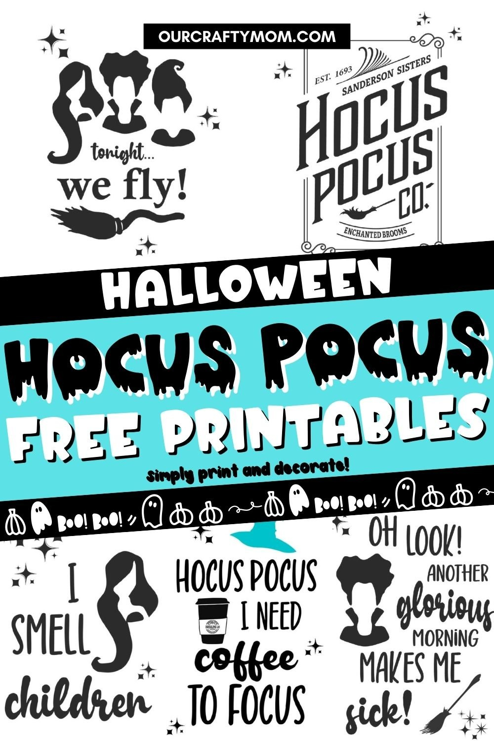 Hocus Pocus Art (5 Free Printables) intended for Hocus Pocus Free Printable