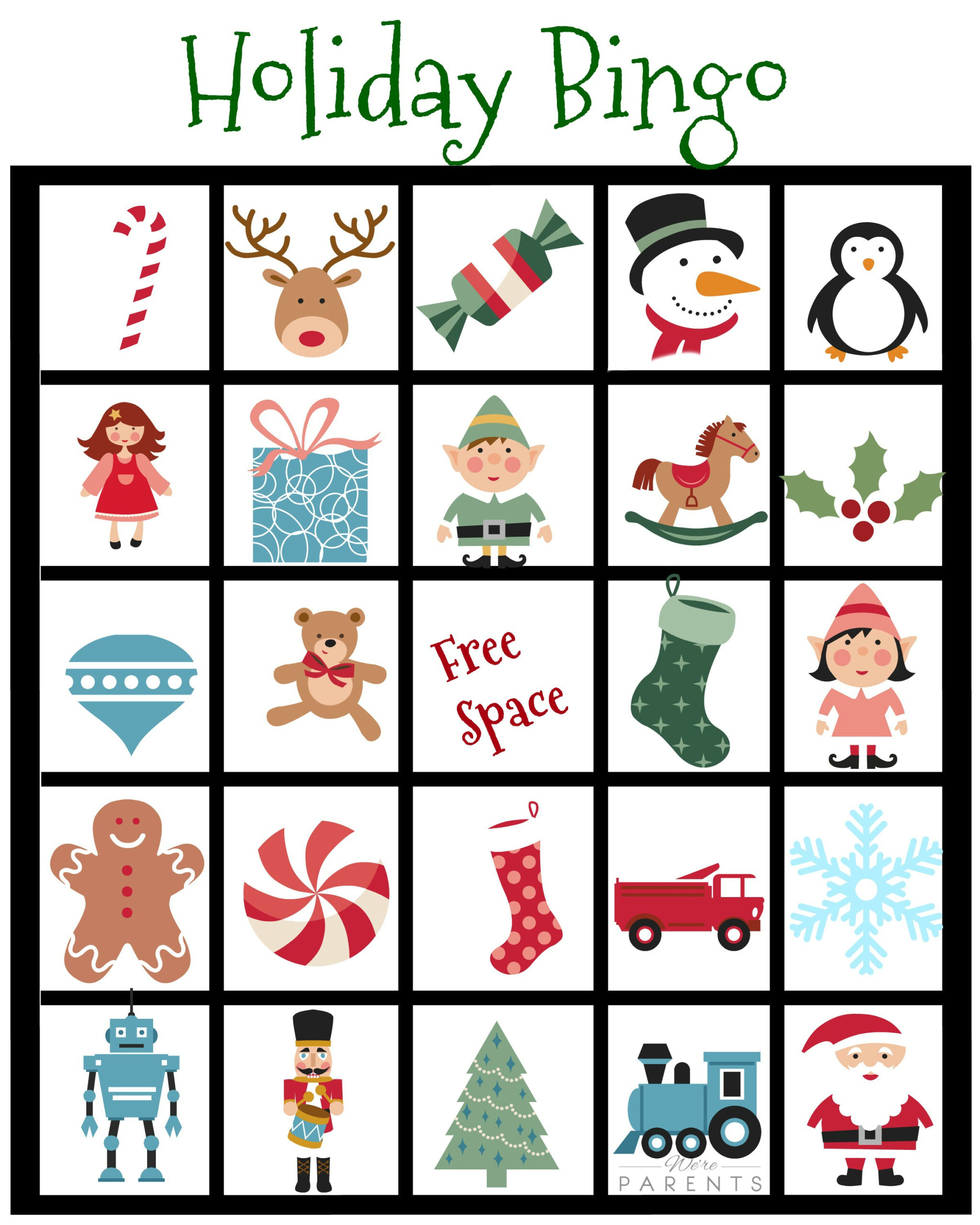 Holiday Bingo Card Printable For Kids - We&amp;#039;Re Parents intended for Printable Xmas Bingo Cards