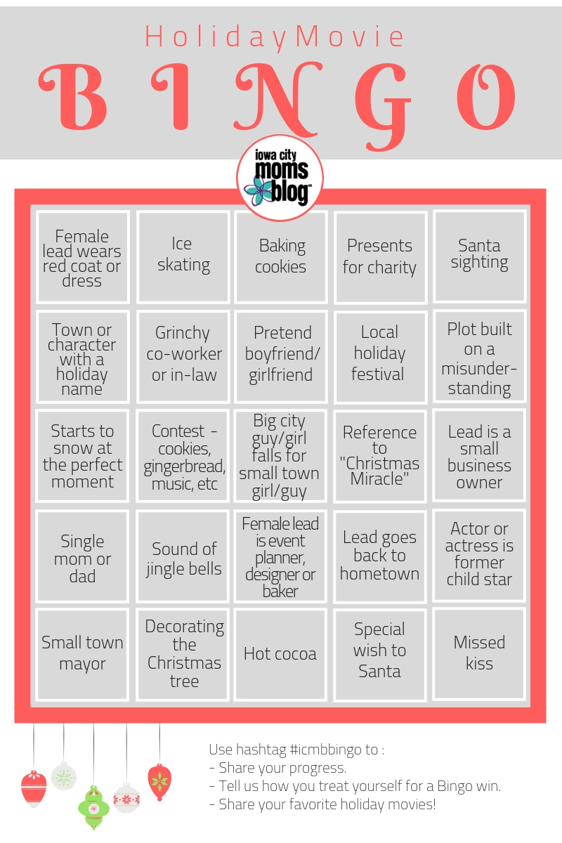 Holiday Movie Bingo (+ Free Hallmark/Christmas Movie Bingo Card!) inside Holiday Movie Bingo Card