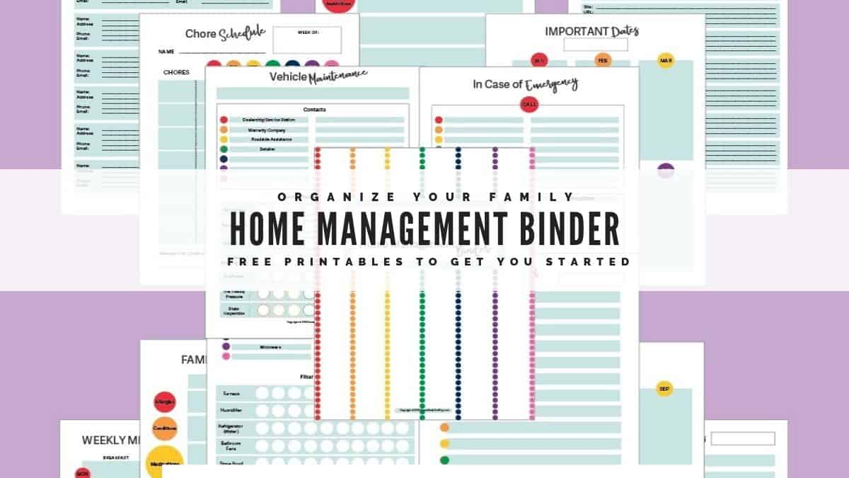 Home Management Binder - Get Your Family Organized throughout Free Home Management Printables