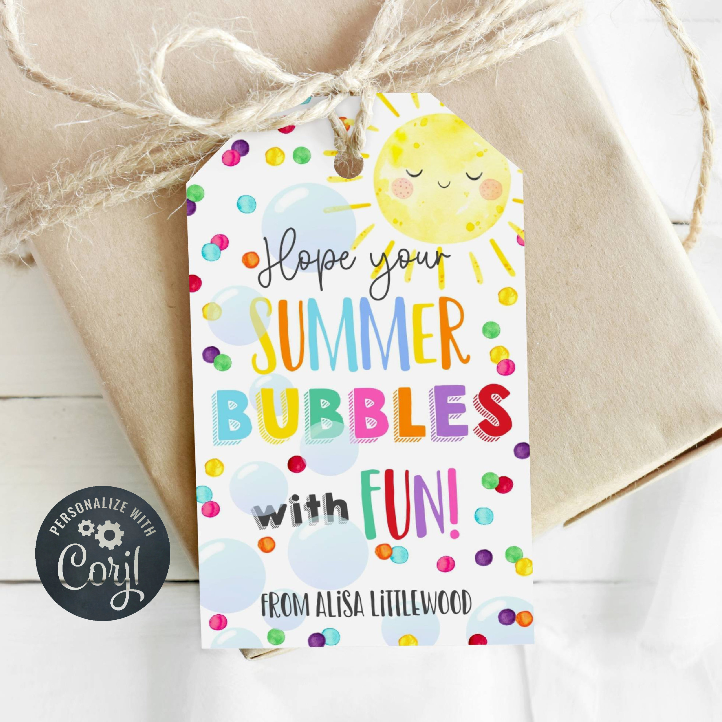 Hope Your Summer Bubbles With Fun Gift Tag Template, Printable End throughout Printable Bubble Gift Tags