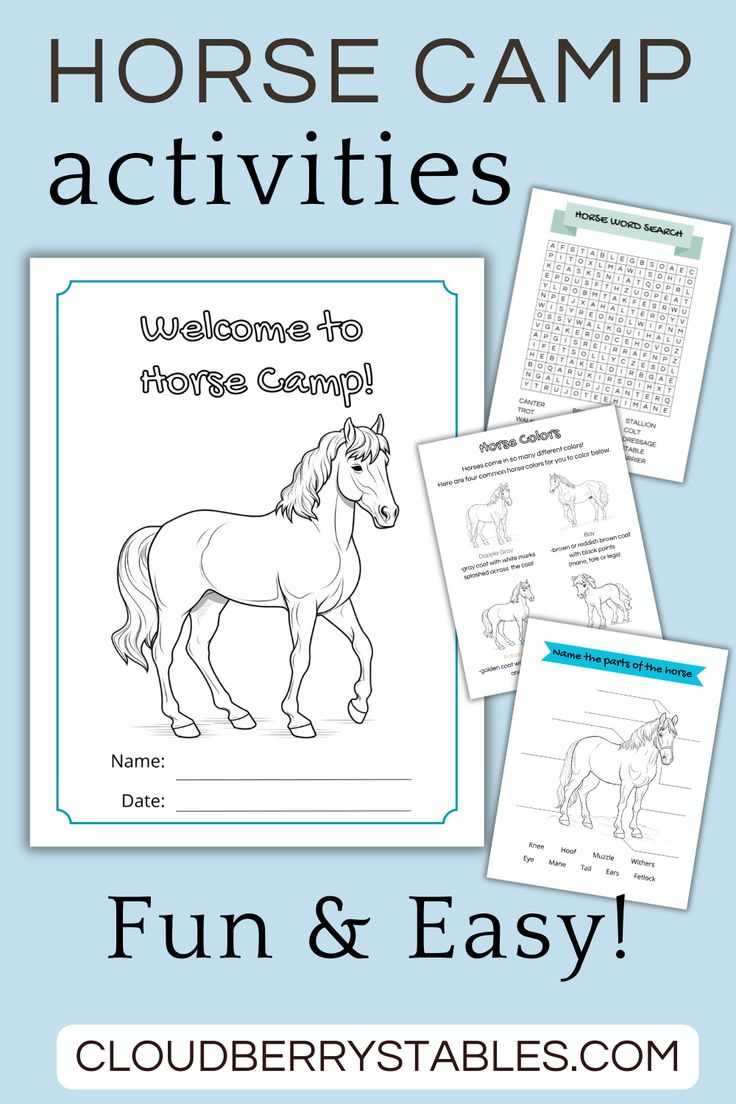 Horse Camp Coloring &amp;amp; Activity Book within Pony Camp Horse Worksheets Printable