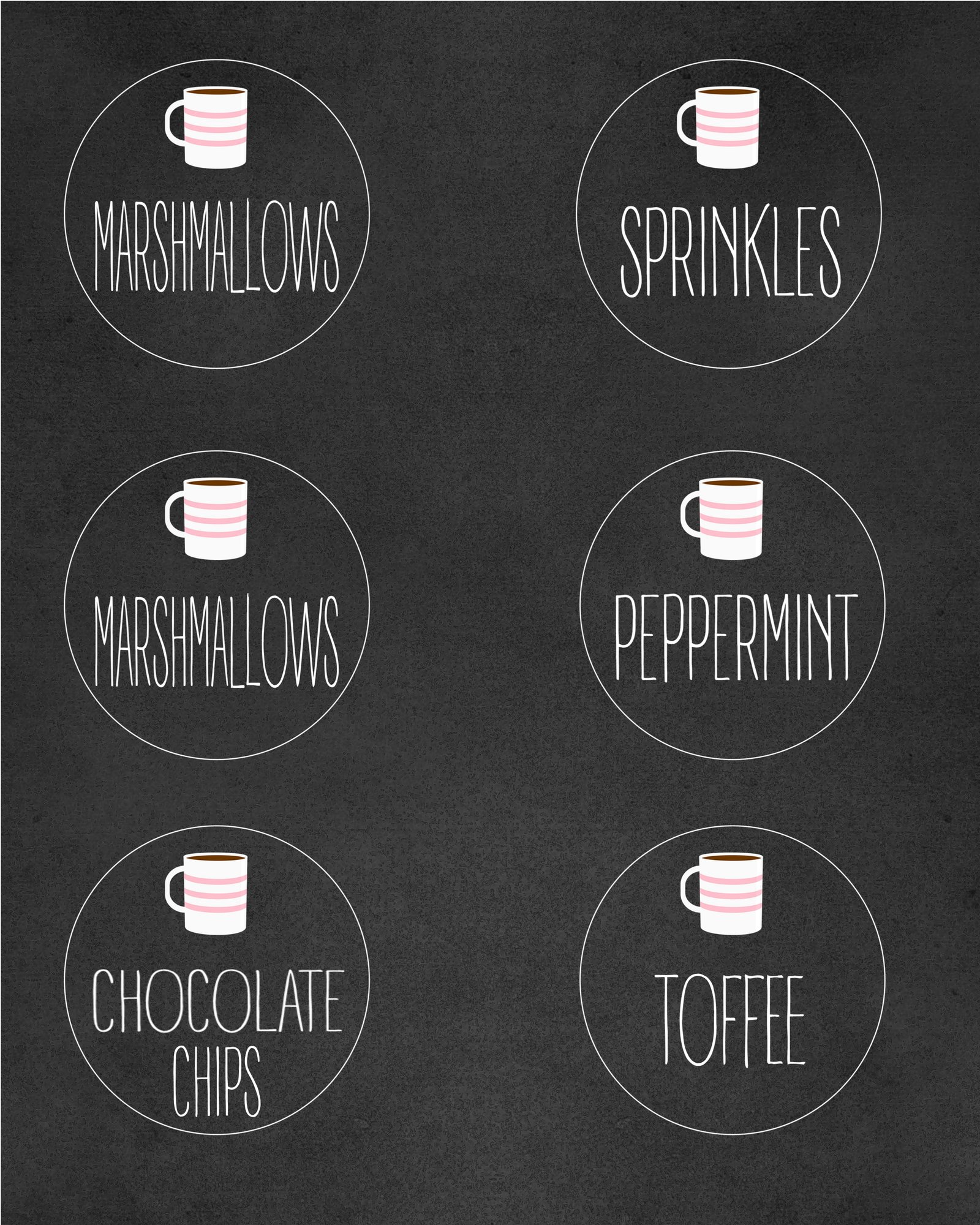 Hot Chocolate Bar With Instant Download Printables pertaining to Hot Cocoa Bar Printables Free