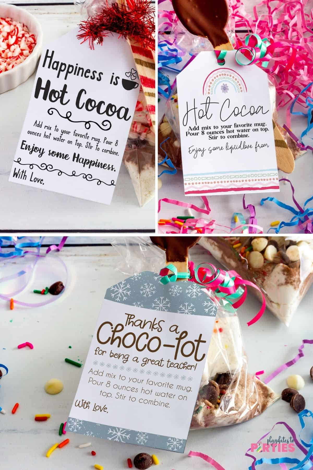 Hot Chocolate Gift Idea + Free Printable Hot Cocoa Gift Tags with Hot Cocoa Printable Tags