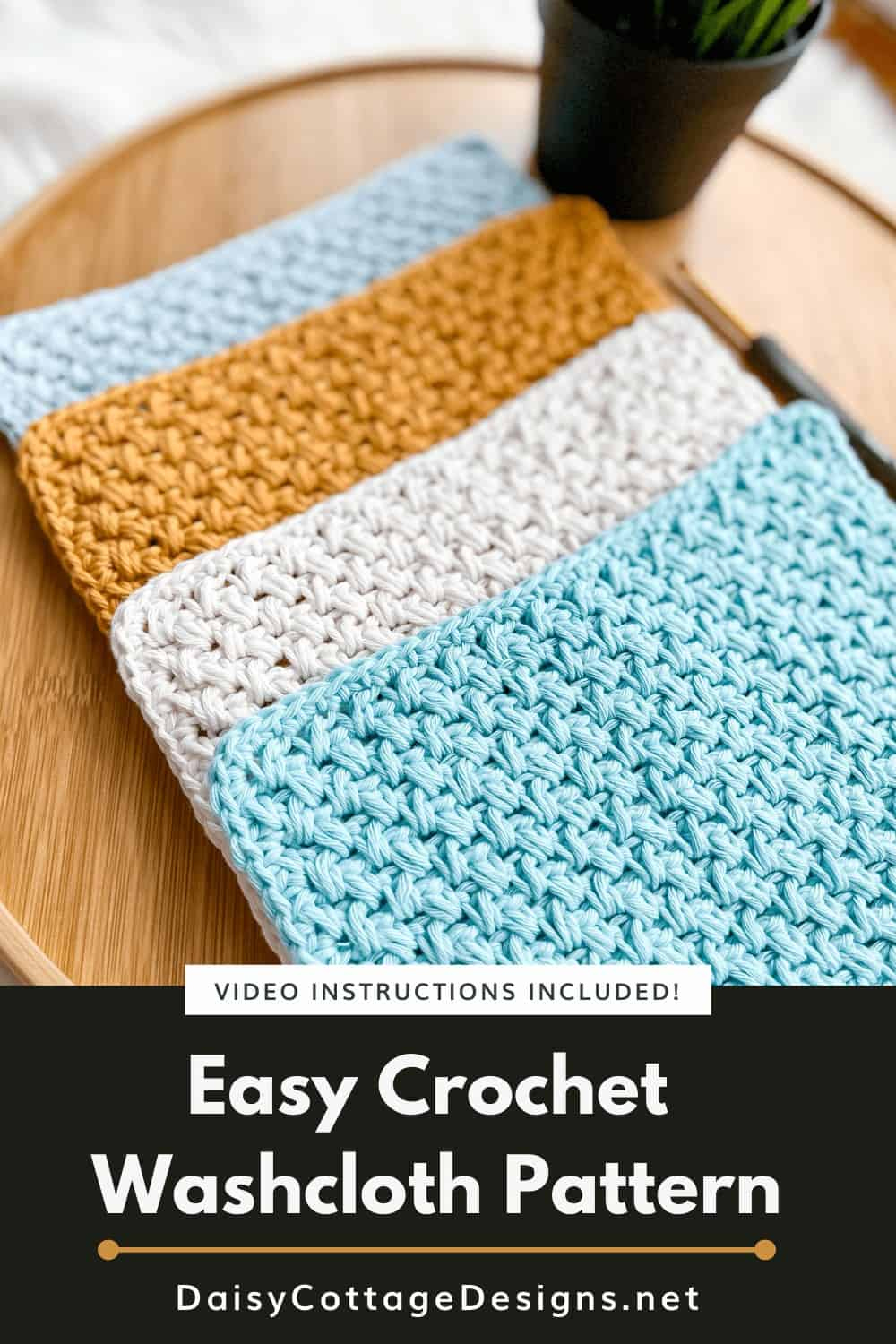 How To Crochet A Washcloth - Daisy Cottage Designs in Free Printable Crochet Dishcloth Patterns