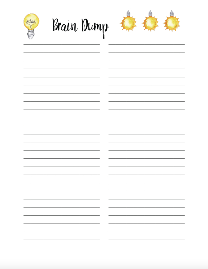 How To Do A Brain Dump. &amp;amp; Free Printable Brain Dump Worksheet intended for Free Printable Brain Dump Worksheet