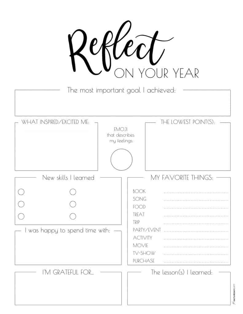 How To Do An End Of The Year Reflection {+ Free Printable Worksheet} intended for Free Printable End of the Year Worksheets