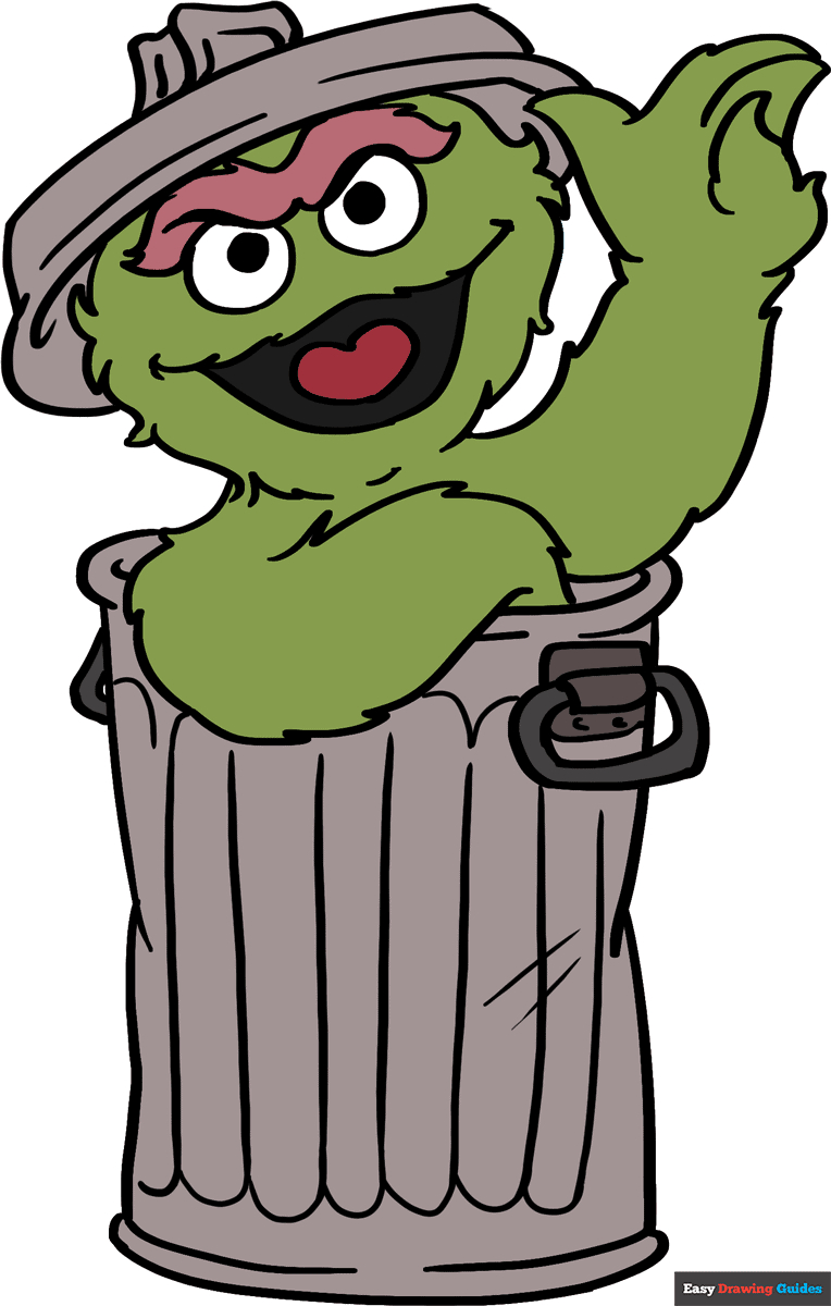 How To Draw Oscar The Grouch From Sesame Street | Easy Drawing Guides regarding Oscar The Grouch Printable