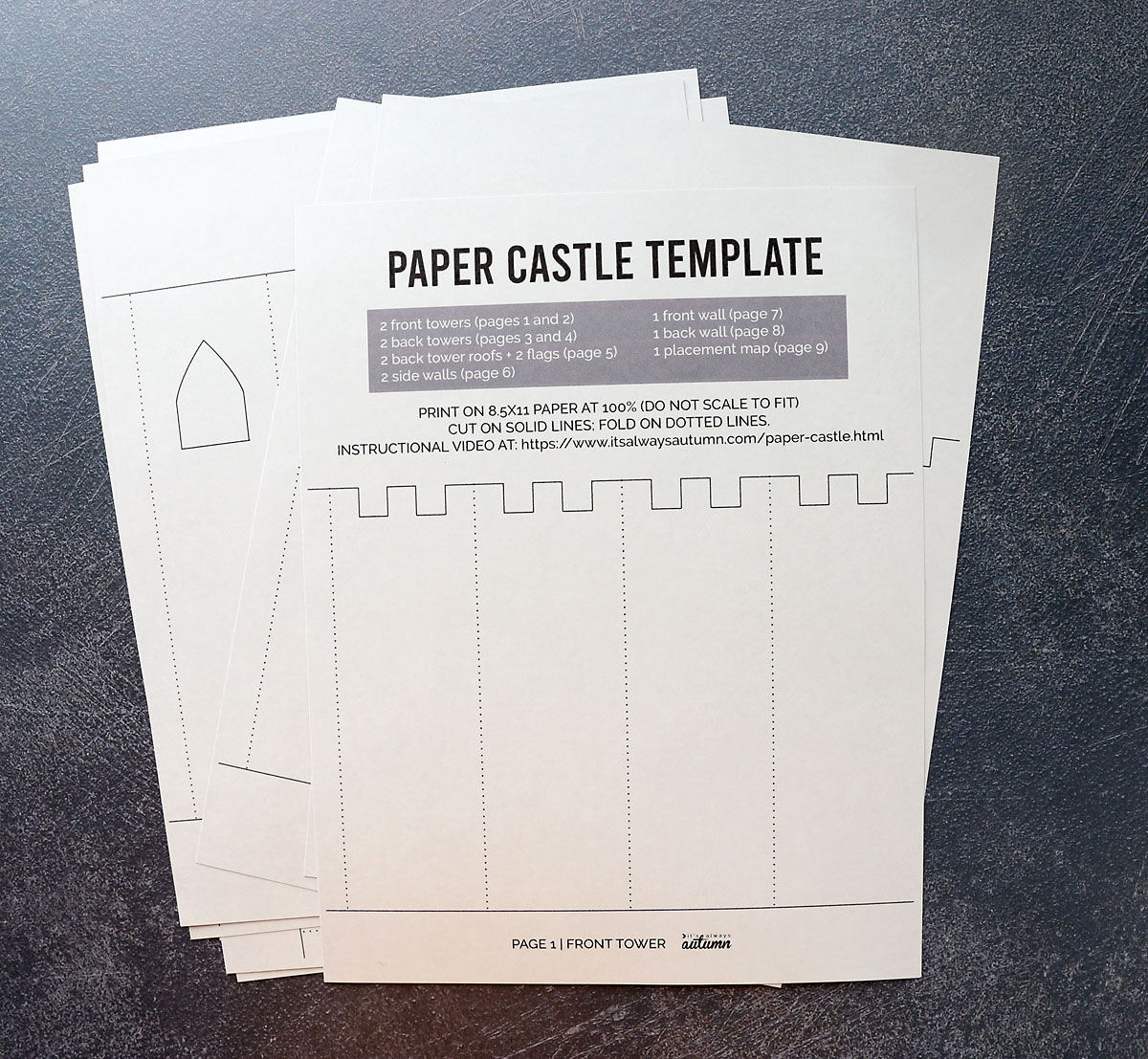 How To Make A Paper Or Cardboard Castle - It&amp;#039;S Always Autumn pertaining to Cut Out Castle Template Printable