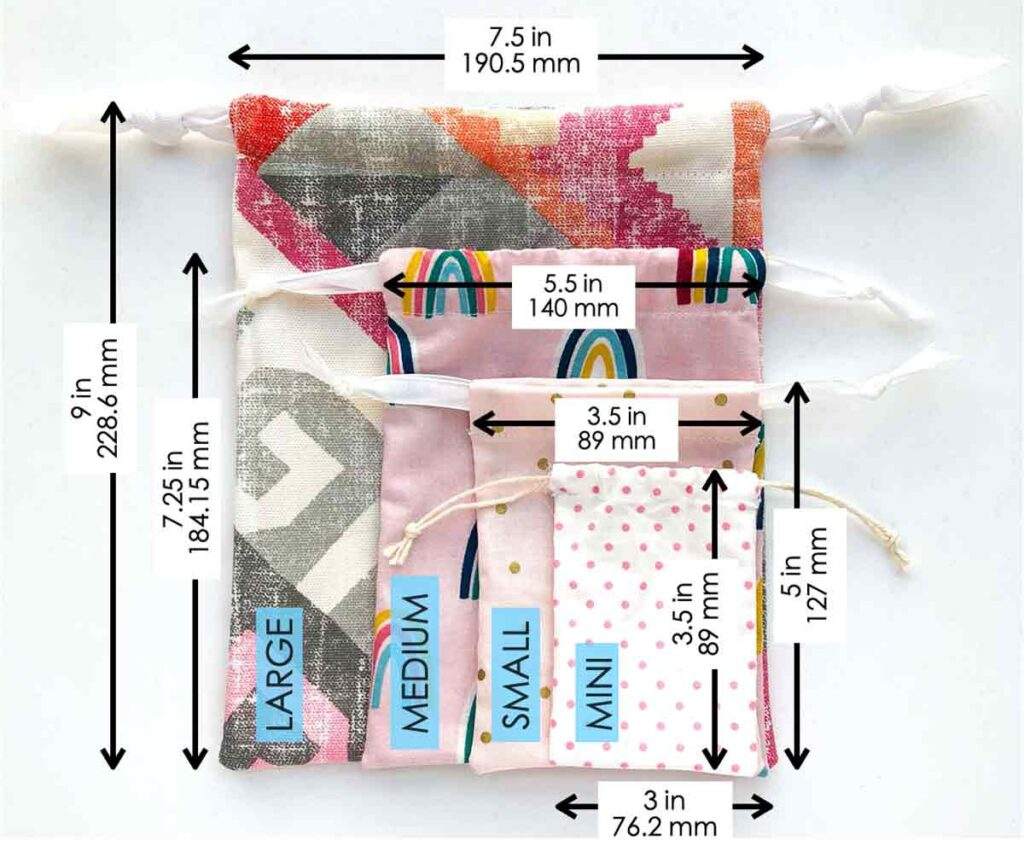 How To Make A Very Easy Drawstring Bag (Free Pattern In 4 Sizes inside Free Printable Drawstring Bag Pattern
