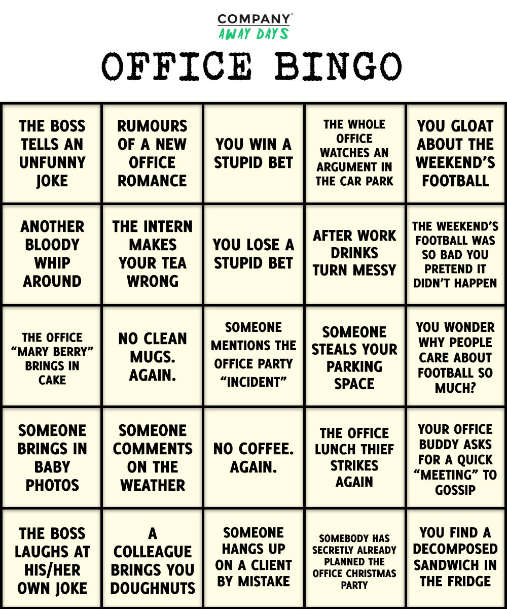 How To Play Office Bingo | Company Away Days with Workplace Office Bingo Cards