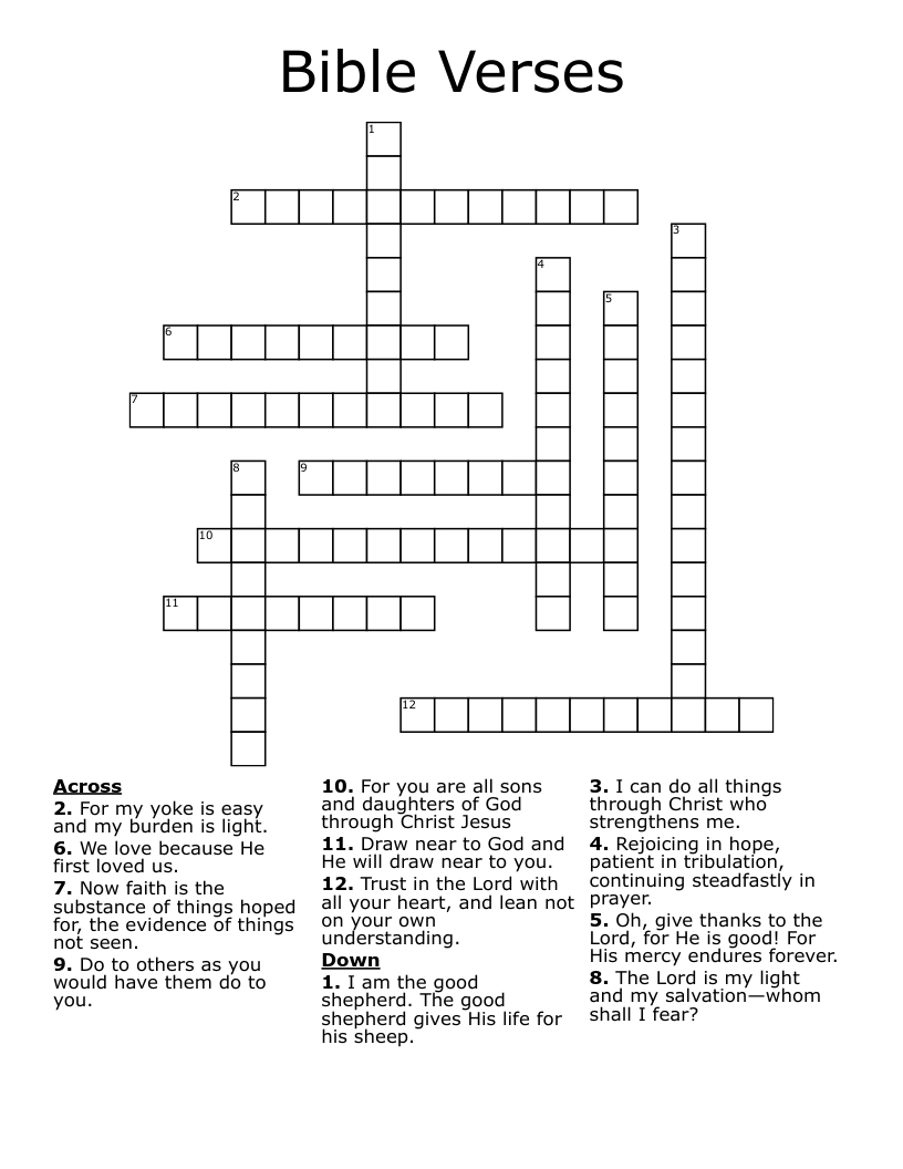 I Can Do All Things Through Christ Who Gives Me Strength Word within Printable Bible Crossword Puzzles With Scripture References