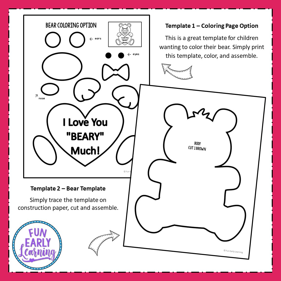 I Love You &amp;#039;Beary&amp;#039; Much! - Valentine&amp;#039;S Day Craft inside I Love You Beary Much Printable
