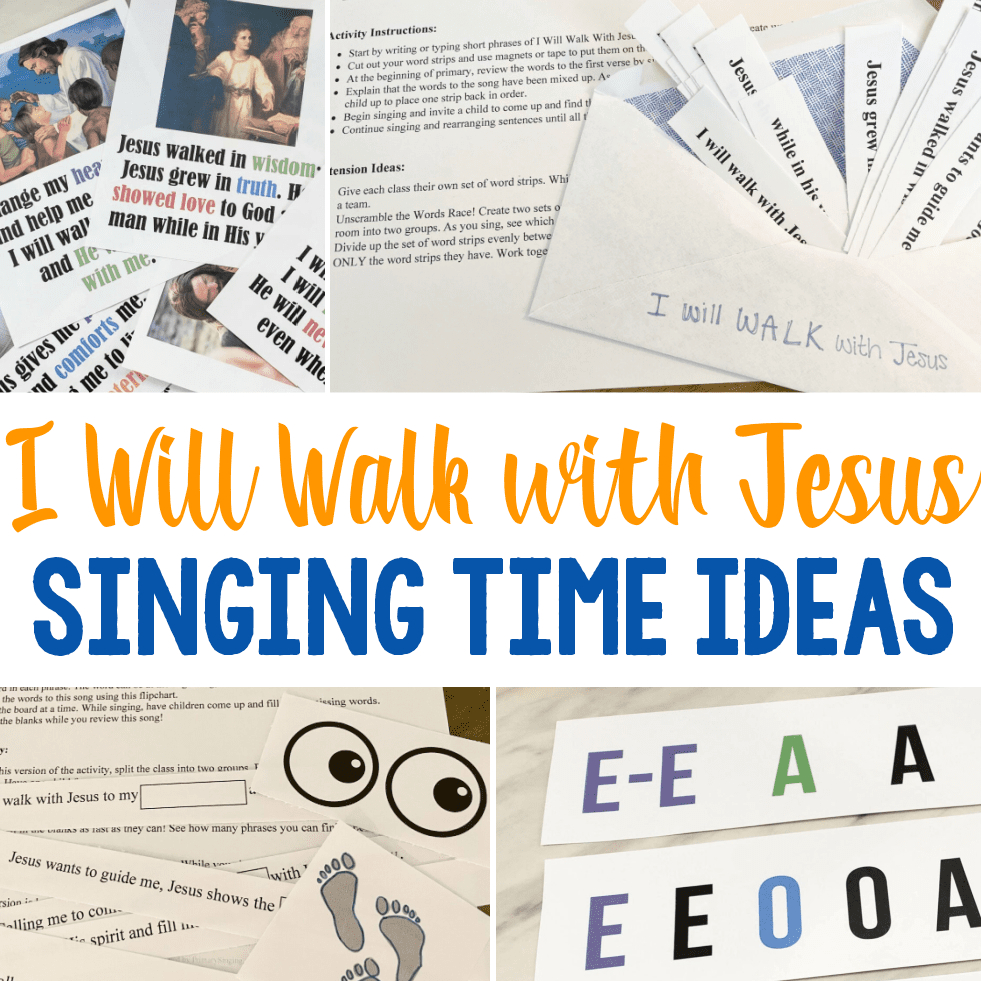 I Will Walk With Jesus Flip Chart &amp;amp; Lyrics - Primary Singing throughout I Will Walk With Jesus Lyrics Printable