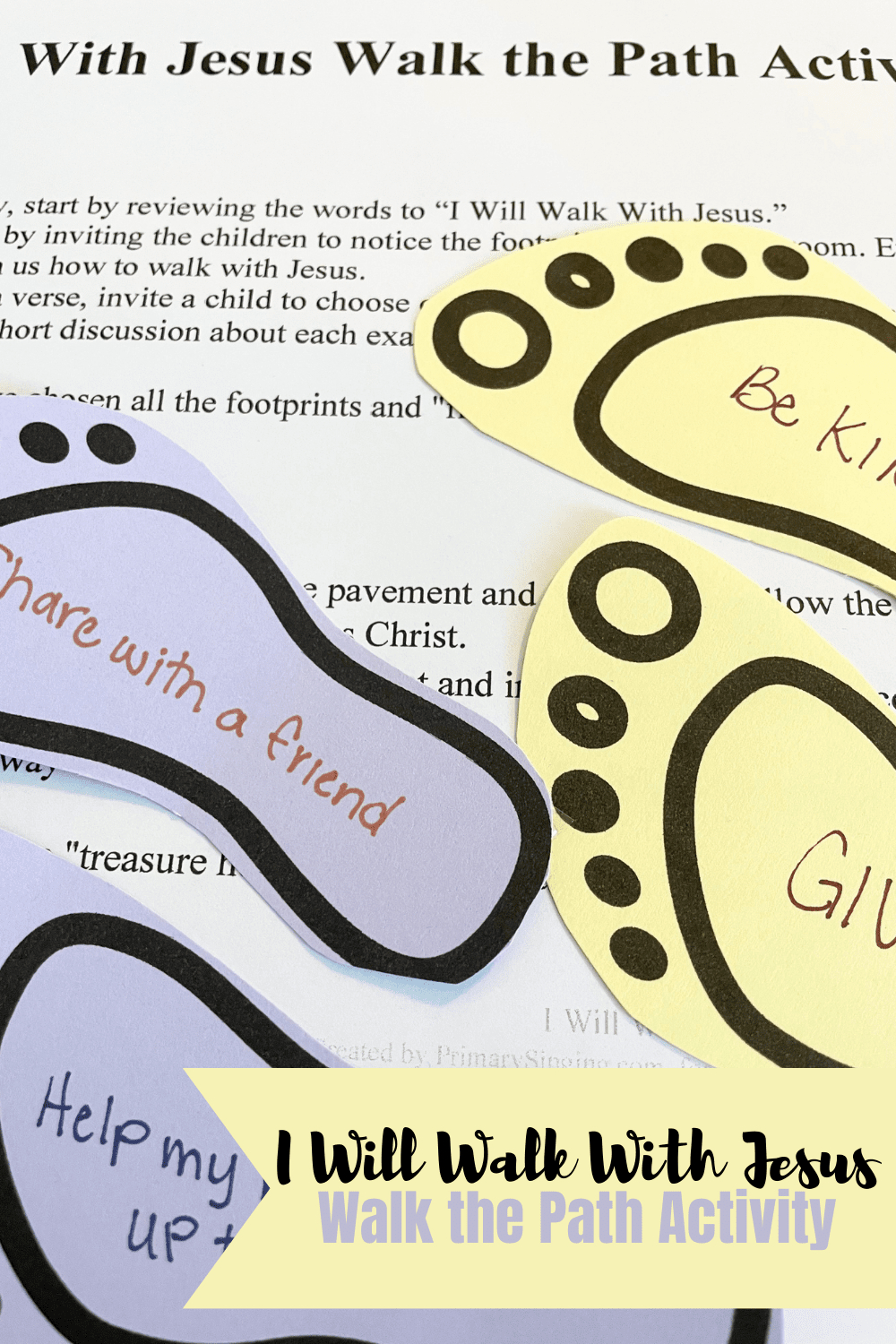 I Will Walk With Jesus Walk The Path Activity - Primary Singing regarding I Will Walk With Jesus Lyrics Printable