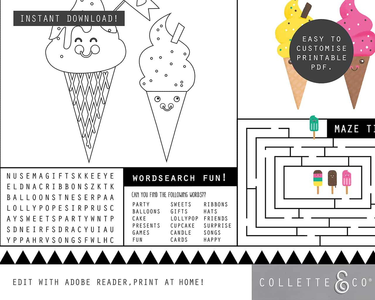 Ice Cream Party Printables Full Pack Editable | Collette &amp;amp; Co® with regard to Ice Cream Party Printables Free