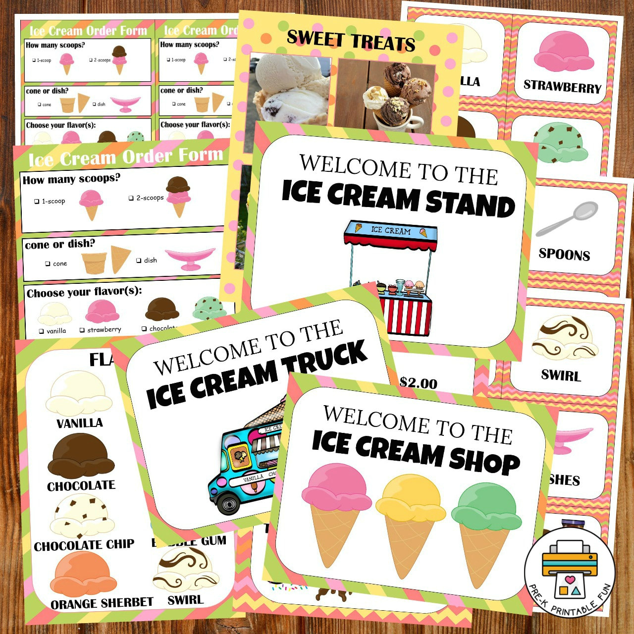 Ice Cream Stand Dramatic Play Pack throughout Ice Cream Shop Dramatic Play Free Printables