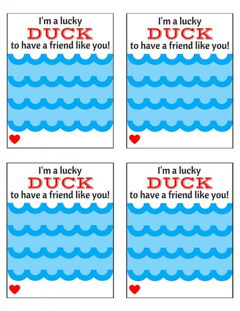 I&amp;#039;M A Lucky Duck To Have A Friend Like You! Valentine&amp;#039;S Day Card within Free Lucky Duck Valentine Printable