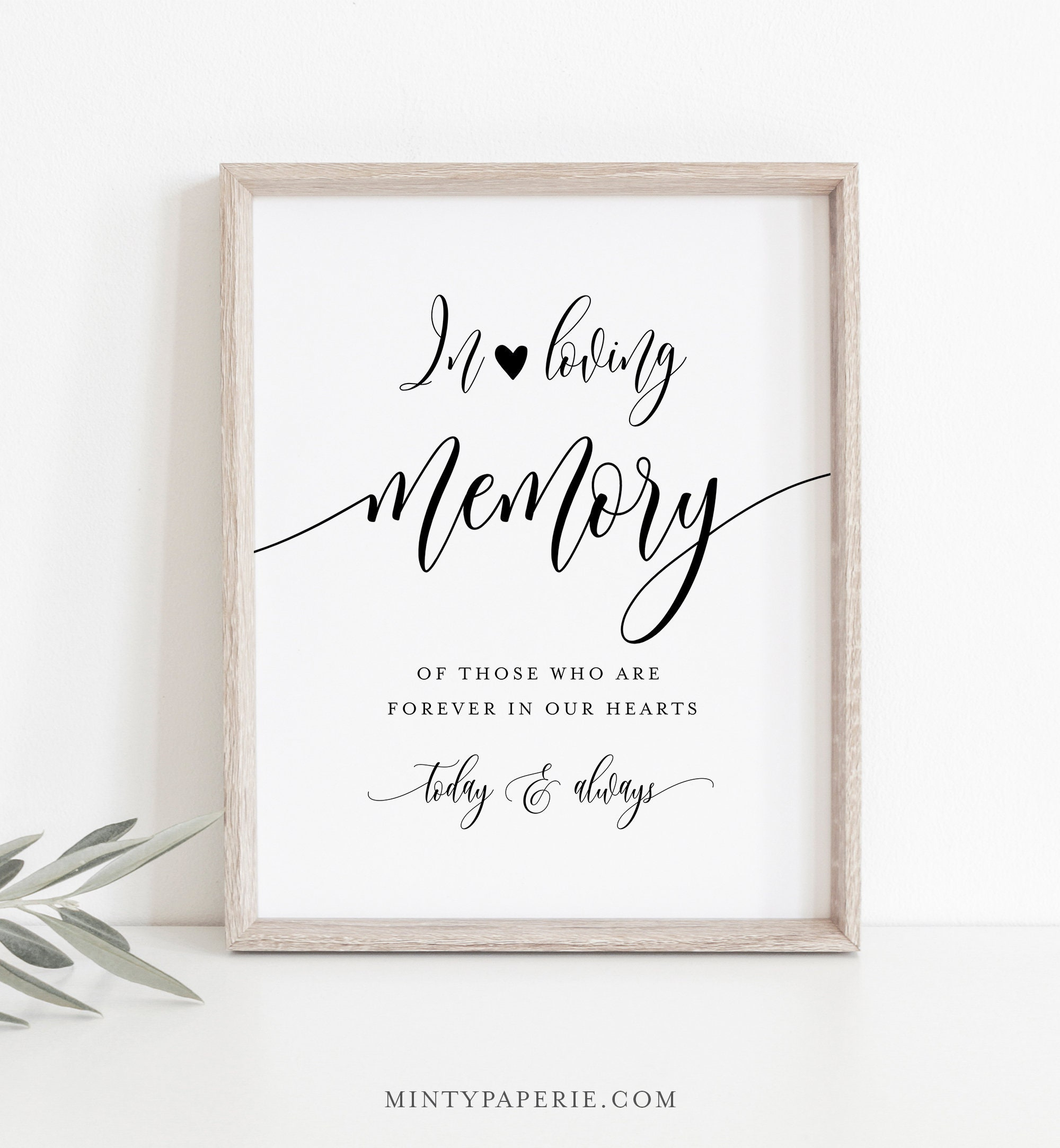 In Loving Memory Sign, Instant Download, Editable Text pertaining to In Loving Memory Wedding Sign Printable