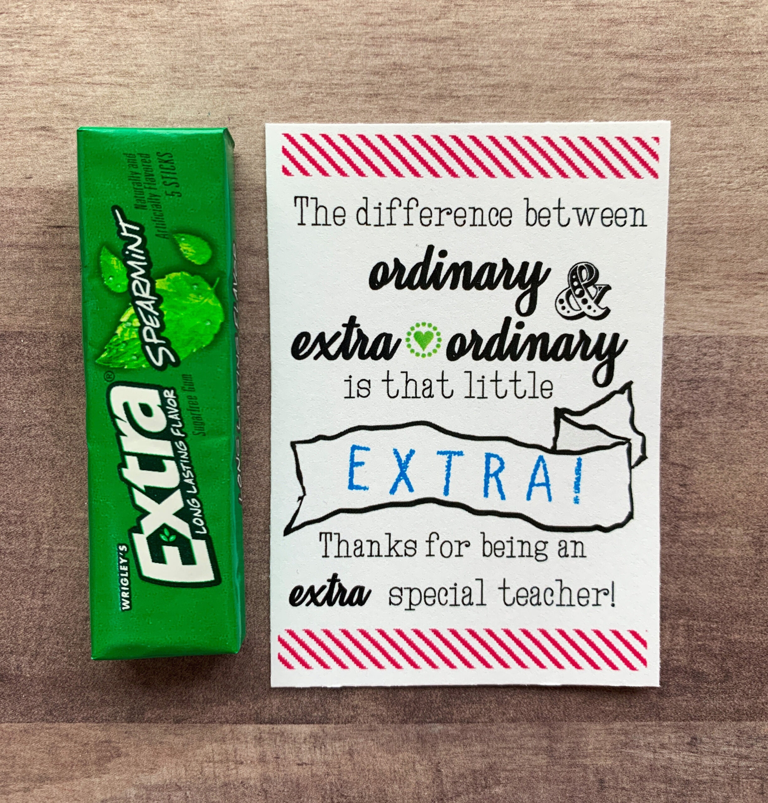 Instant Download Extra Gum Teacher Appreciation Printables Thank with regard to Free Printable Extra Gum Appreciation Gift