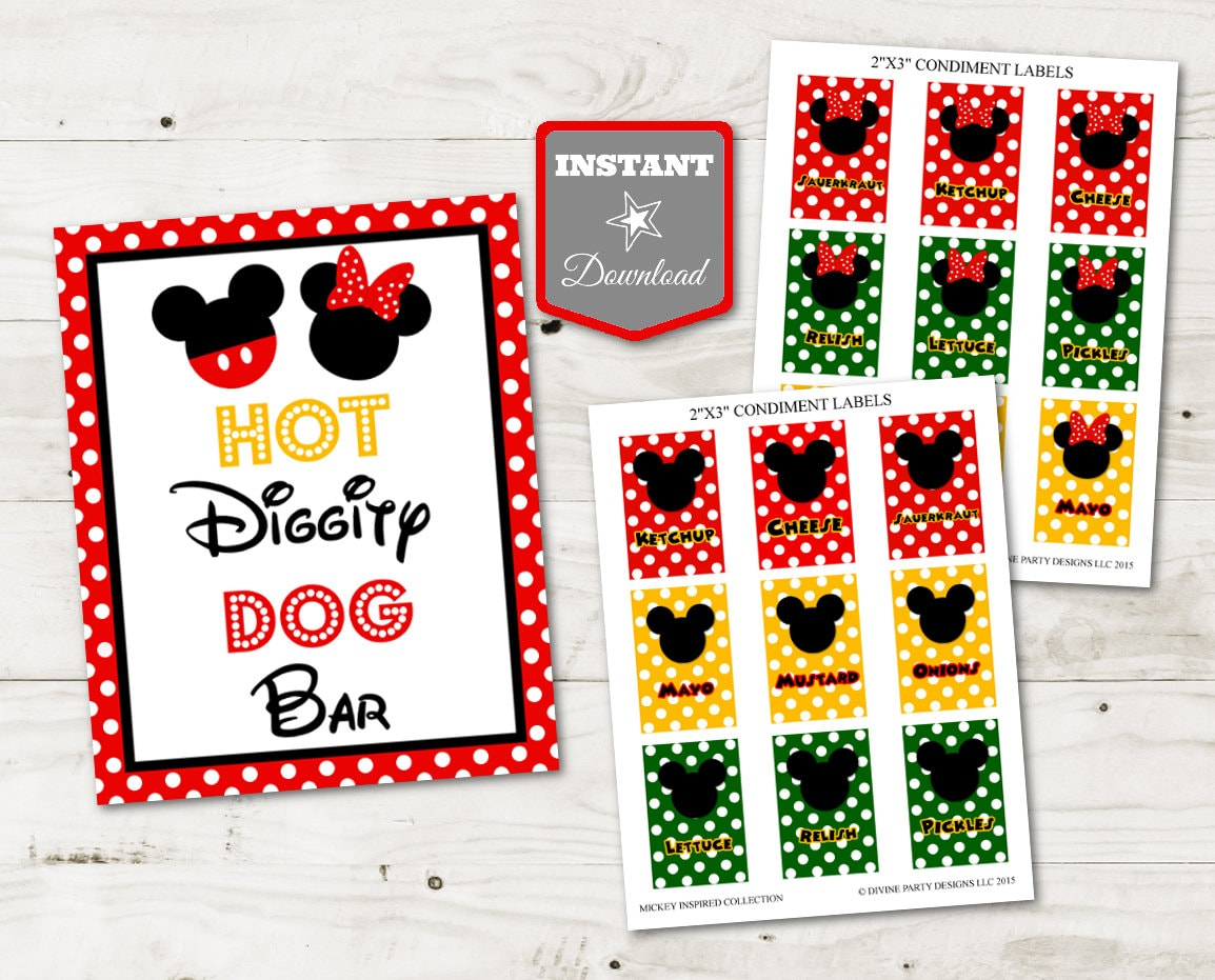 Instant Download Mouse Hot Diggity Dog Bar Printable 5X7 And 8X10 inside Hot Diggity Dog Bar Printable Free