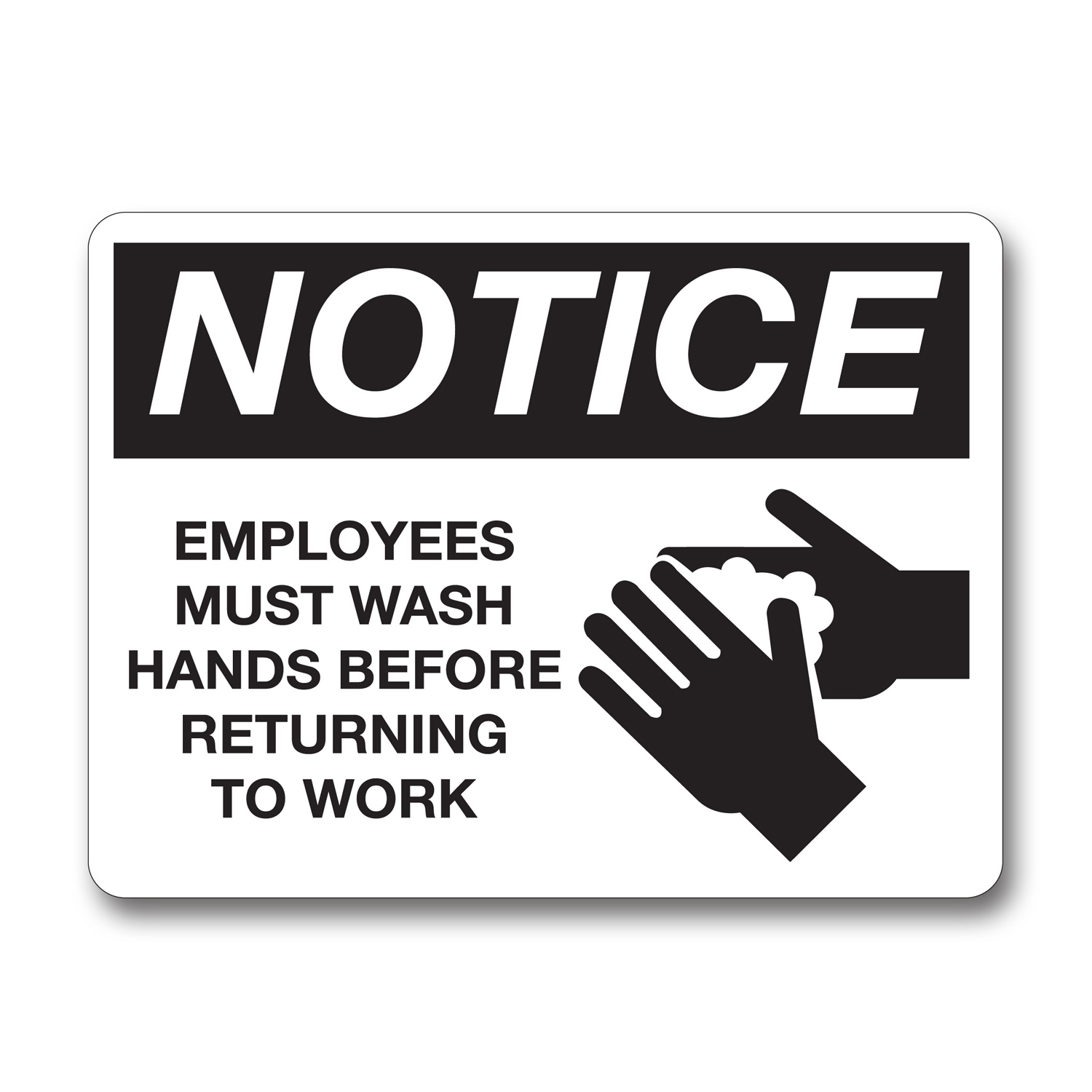 Is8001 - Employee&amp;#039;S Must Wash Hands Notice Sign - Palmer Fixture throughout Printable Employees Must Wash Hands Sign