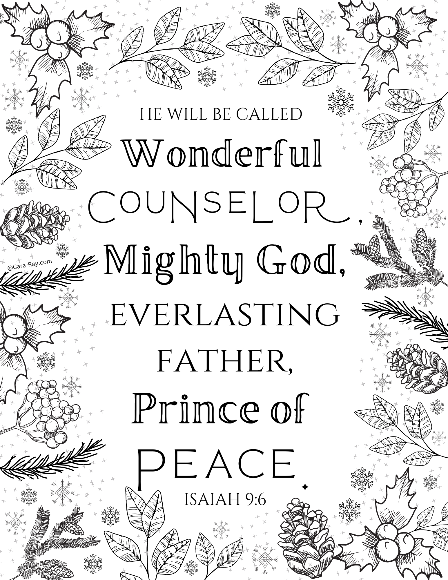 Isaiah 9:6 Coloring Page - Pursuing Otium Sanctum throughout Isaiah 9 6 Printable