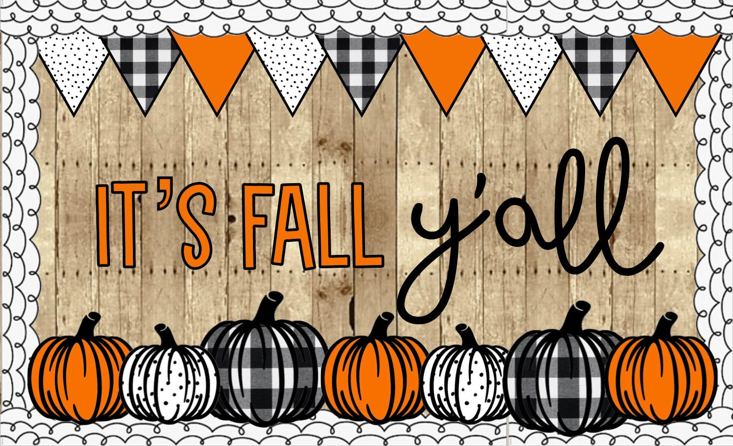 It&amp;#039;S Fall Y&amp;#039;All Printable Bulletin Board, Digital File, Teacher with Printable Fall Decorations For Classroom