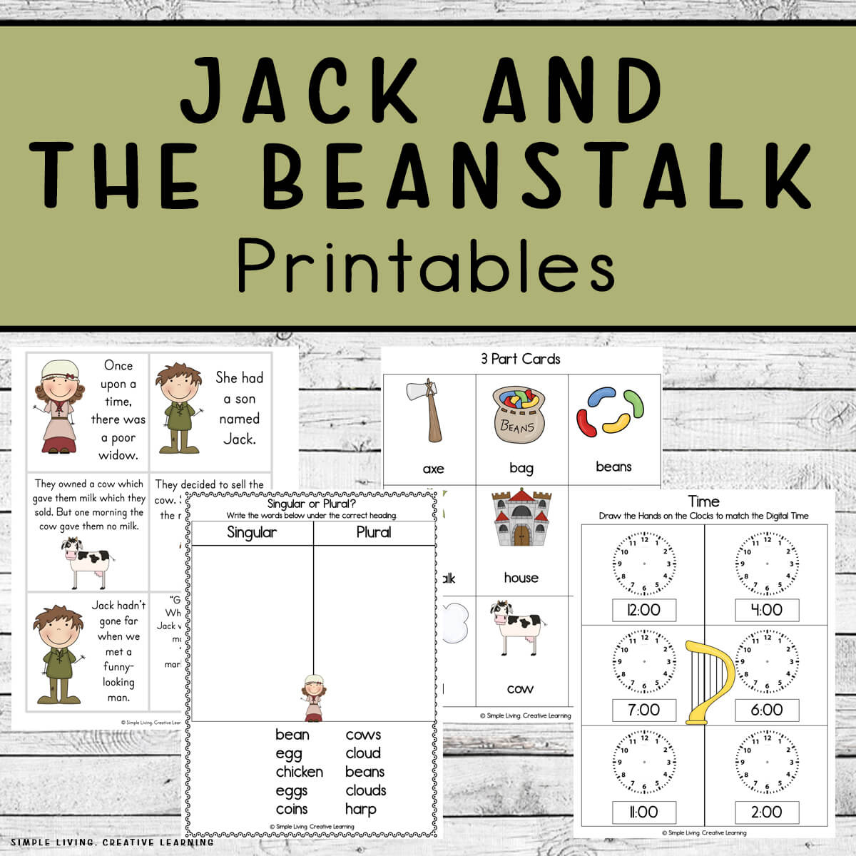 Jack And The Beanstalk Tots To Prep Pack - Simple Living. Creative with Jack and the Beanstalk Printables