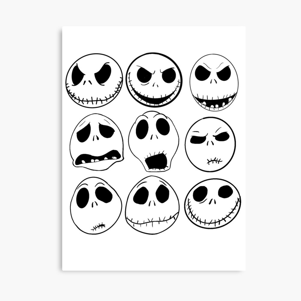 Jack Skellington Gesichtsausdrücke Fotodruck intended for Jack Skellington Printable Face