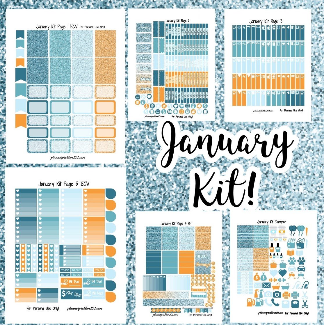 January Colors Weekly Kit! | Free Printable Planner Stickers regarding Happy Planner Free Printable Stickers