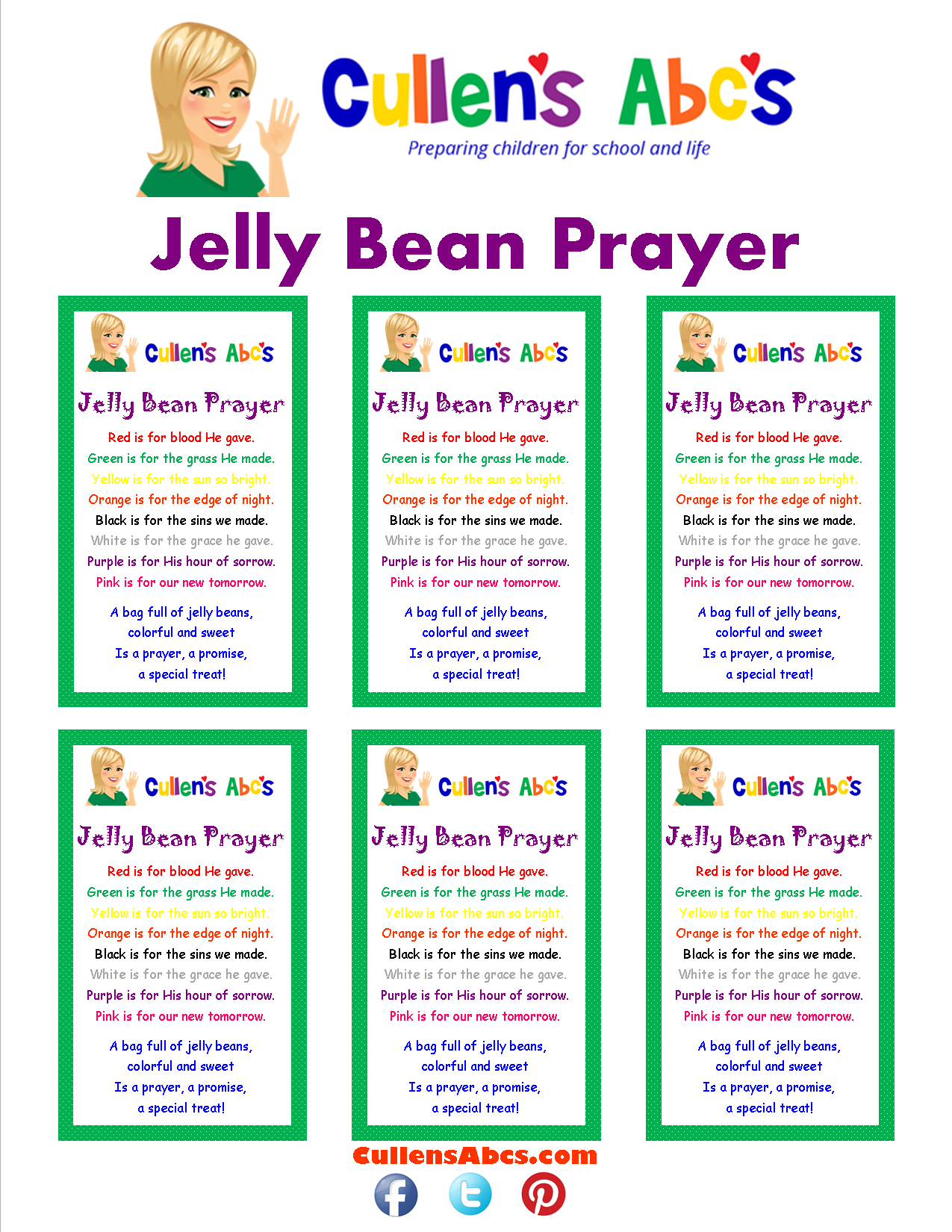Jelly Bean Prayer | Free Children&amp;#039;S Videos &amp;amp; Activities throughout Free Printable Jelly Bean Prayer