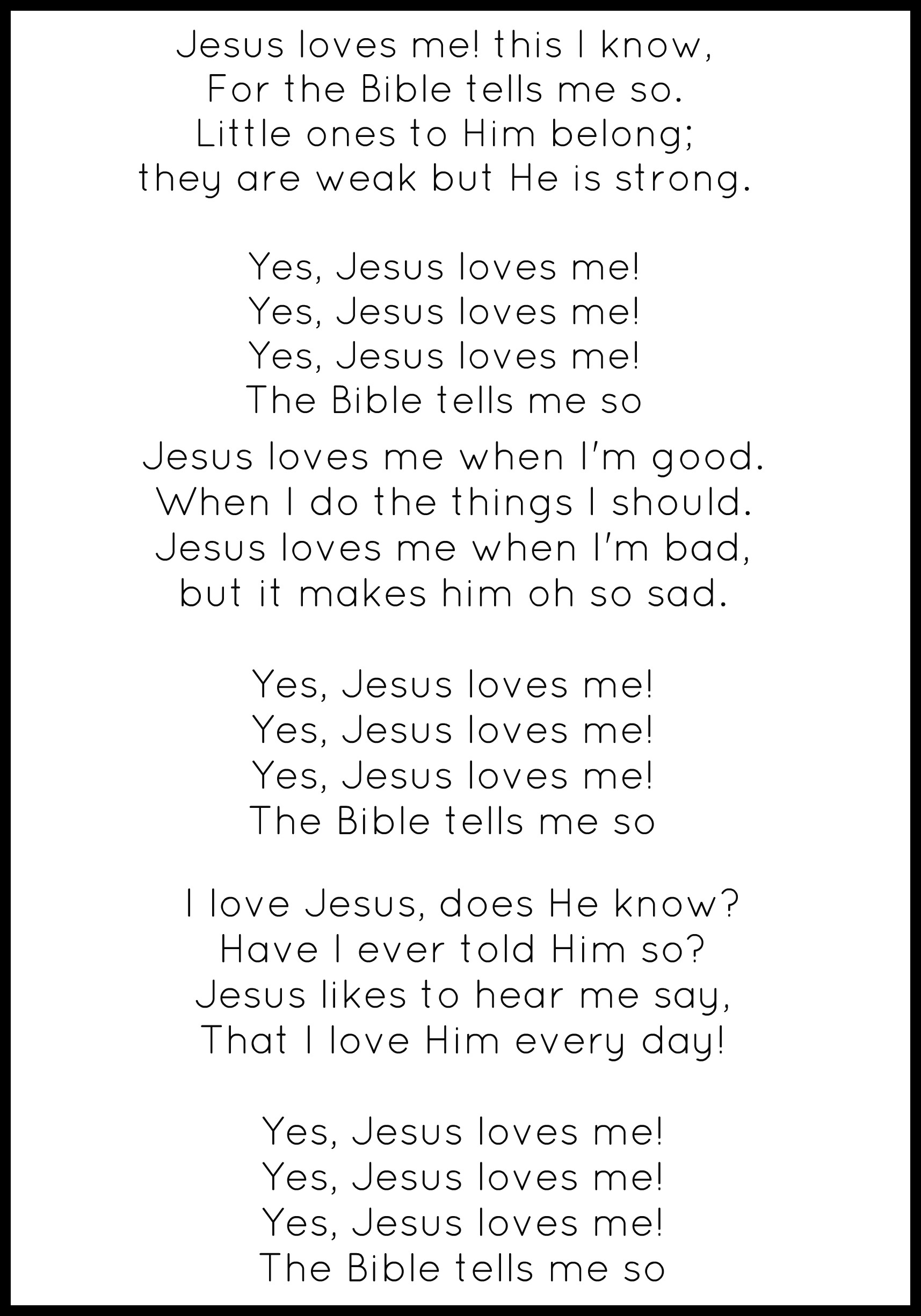 Jesus-Loves-Me-Lyrics | Kristi Ann&amp;#039;S Haven intended for Oh How I Love Jesus Lyrics Printable