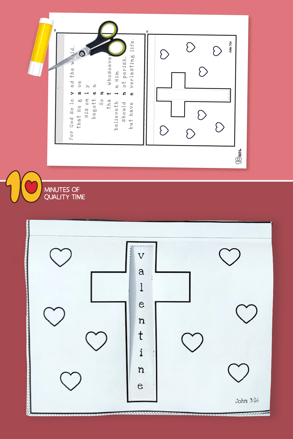 John 3:16 Valentine Craft – 10 Minutes Of Quality Time for Printable John 3 16 Activity Sheet