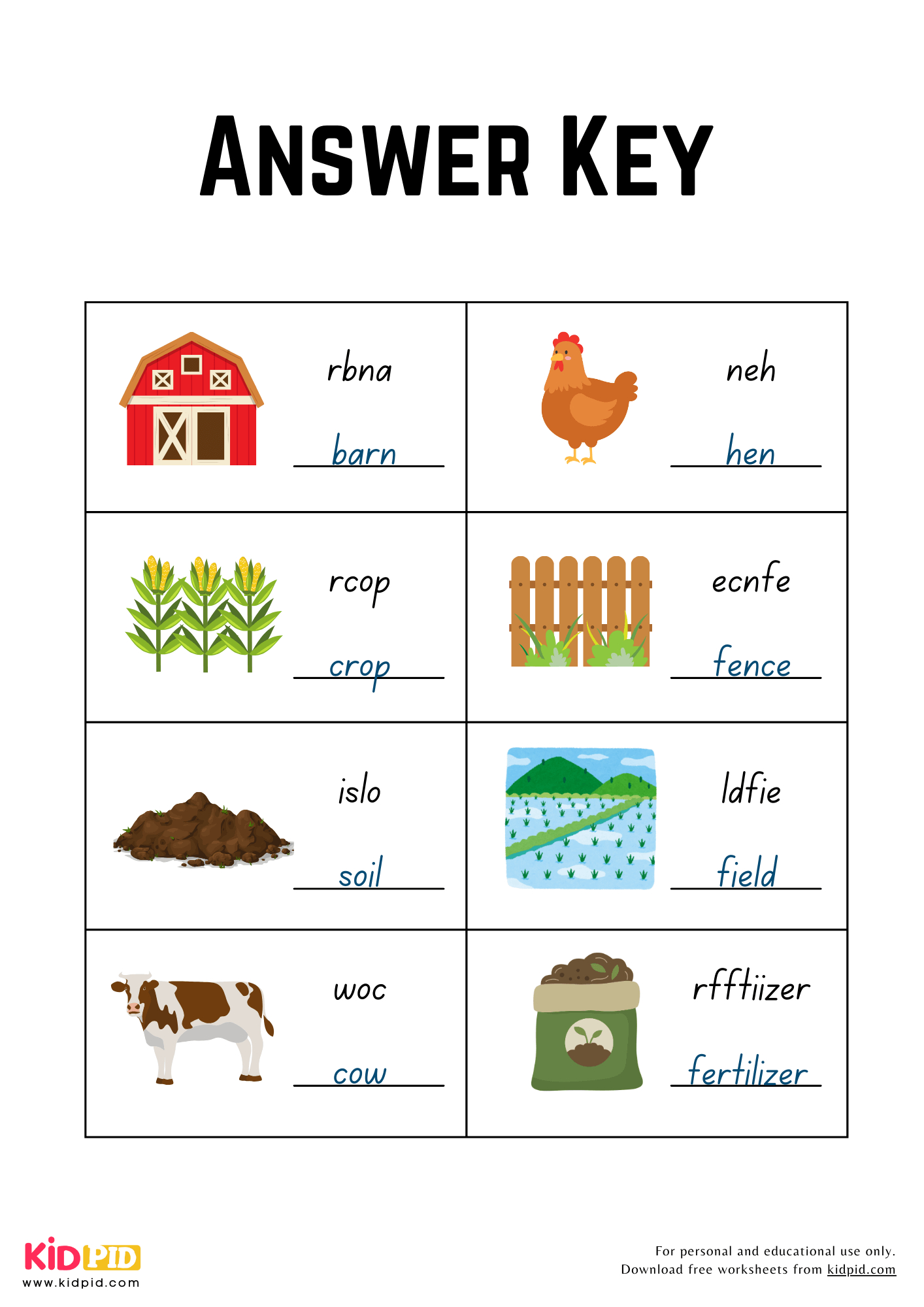 Jumbled Farm Words Worksheet For Grade 4 - Kidpid with regard to Vocabulary Printable Worksheets For Grade 4