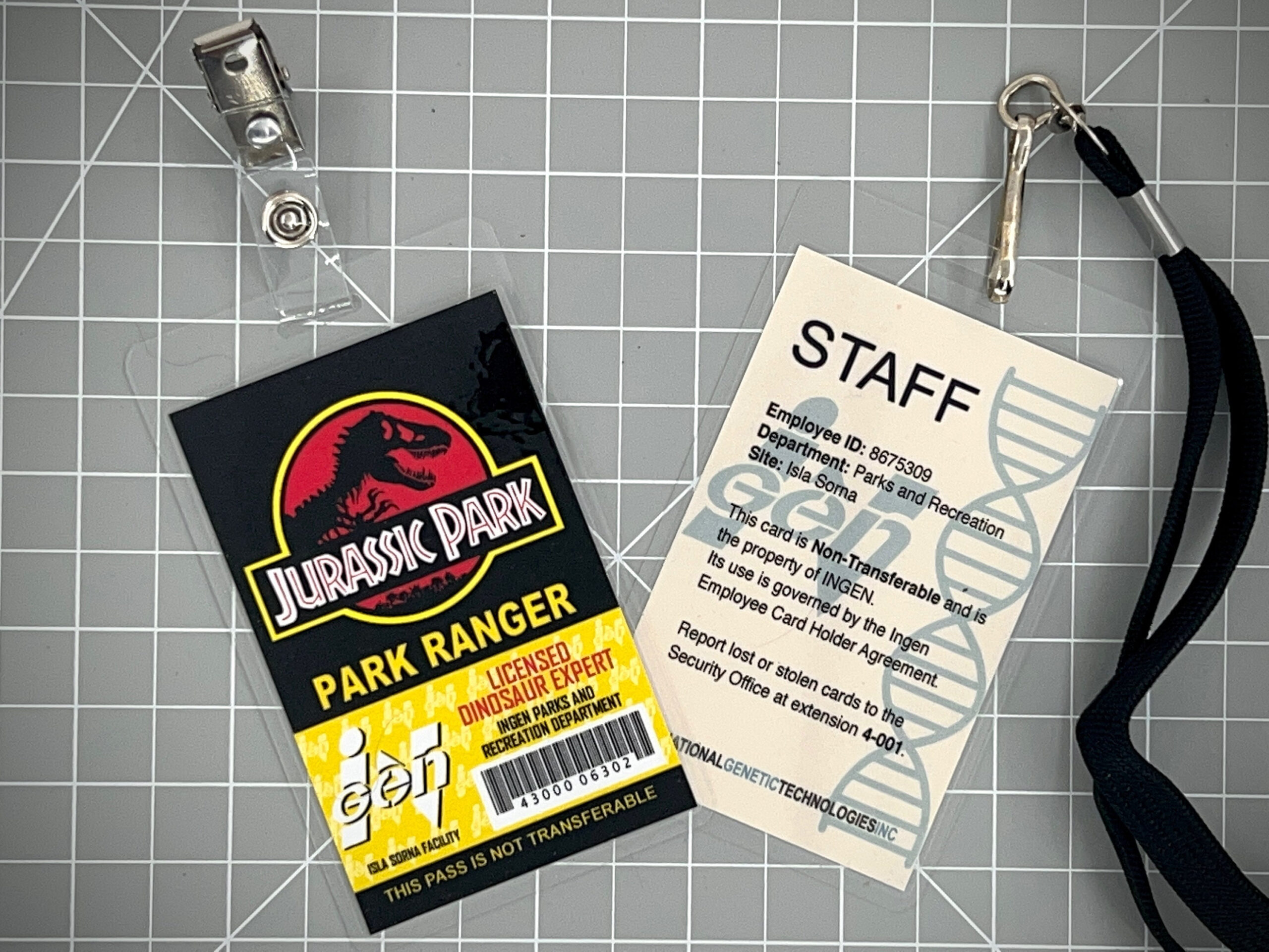 Jurassic Park Ranger Id Badge - Black [Pdf Digital Download] - Etsy with regard to Printable Jurassic Park Id Badge Template Free