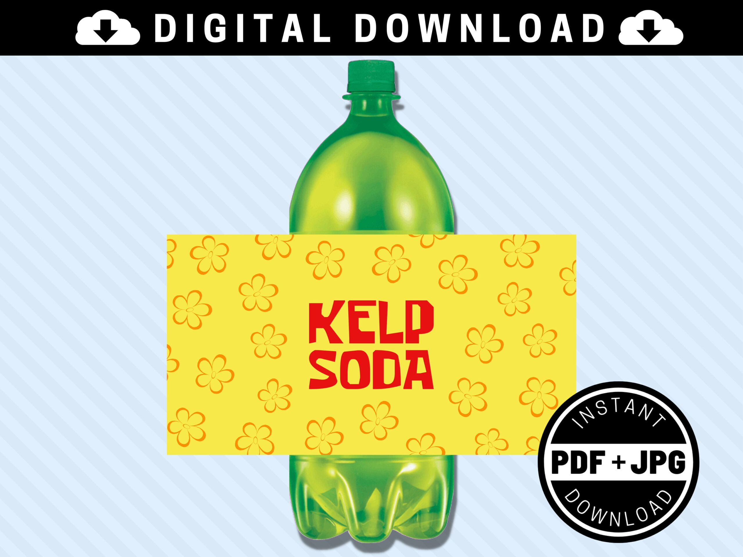 Kelp Soda 2 Litre Printable Bottle Labels [Instant Download] - 2L for Kelp Soda Labels Printable Free