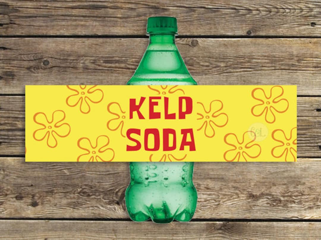 Kelp Soda Under The Sea Drink Bottle Labels Printable Instant for Kelp Soda Labels Printable Free