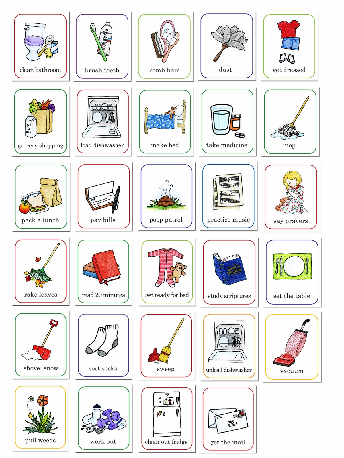 Kids Job Chart pertaining to Clipart Free Printable Preschool Job Chart Pictures