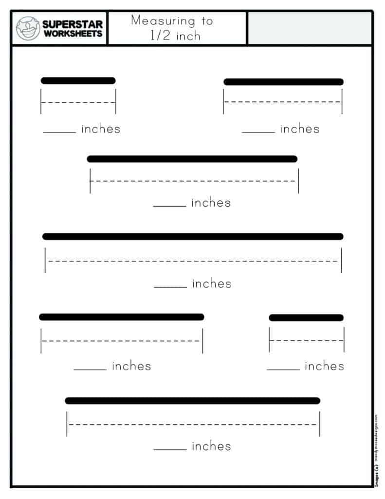 Kindergarten Measurement Worksheets - Superstar Worksheets with Inches Worksheet Printable Free