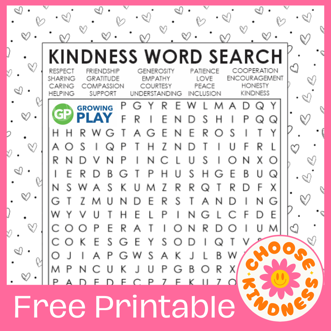 Kindness Word Search Free Printable - Growing Play with regard to Kindness Word Search Printable