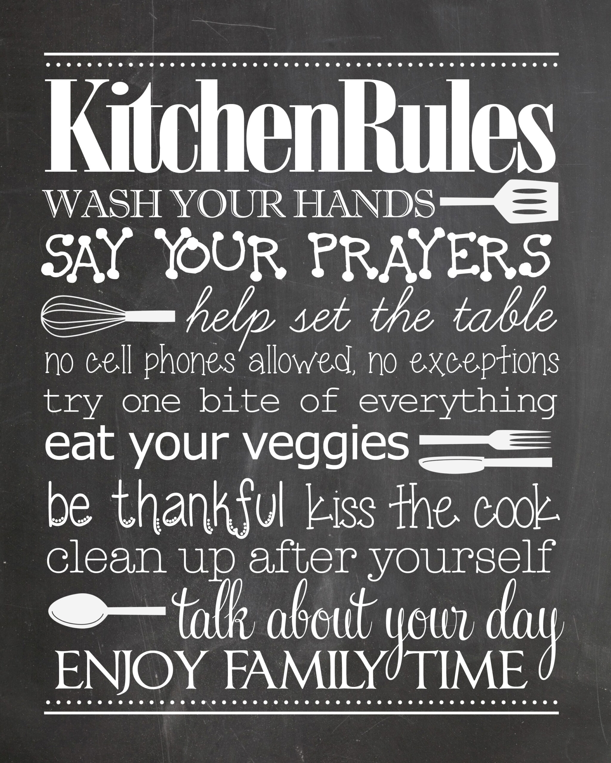 Kitchen Rules {Free Printable} - How To Nest For Less™ inside Kitchen Printables Free To Download