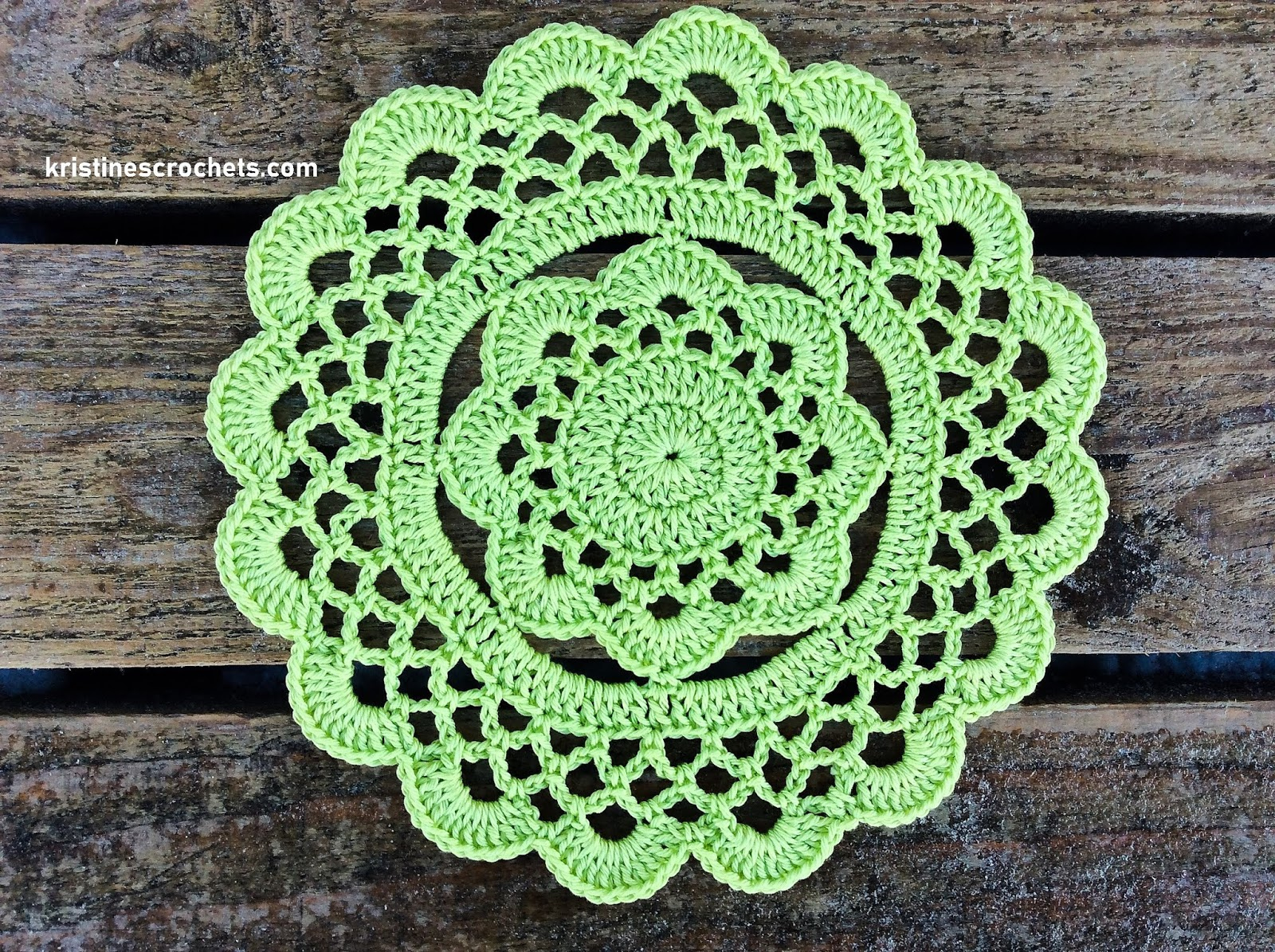 Kristinescrochets : Easy Rustic Flower Doily Free Crochet Pattern within Printable Free Crochet Doily Patterns With Written Instructions