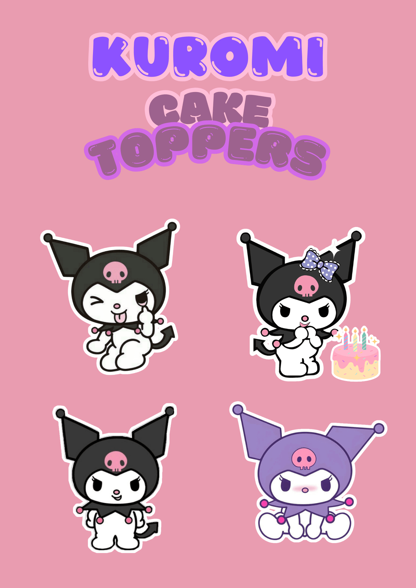 Kuromi Printable Cake Toppersmariahimarangan - Raket.ph in Kuromi Cake Topper Printable
