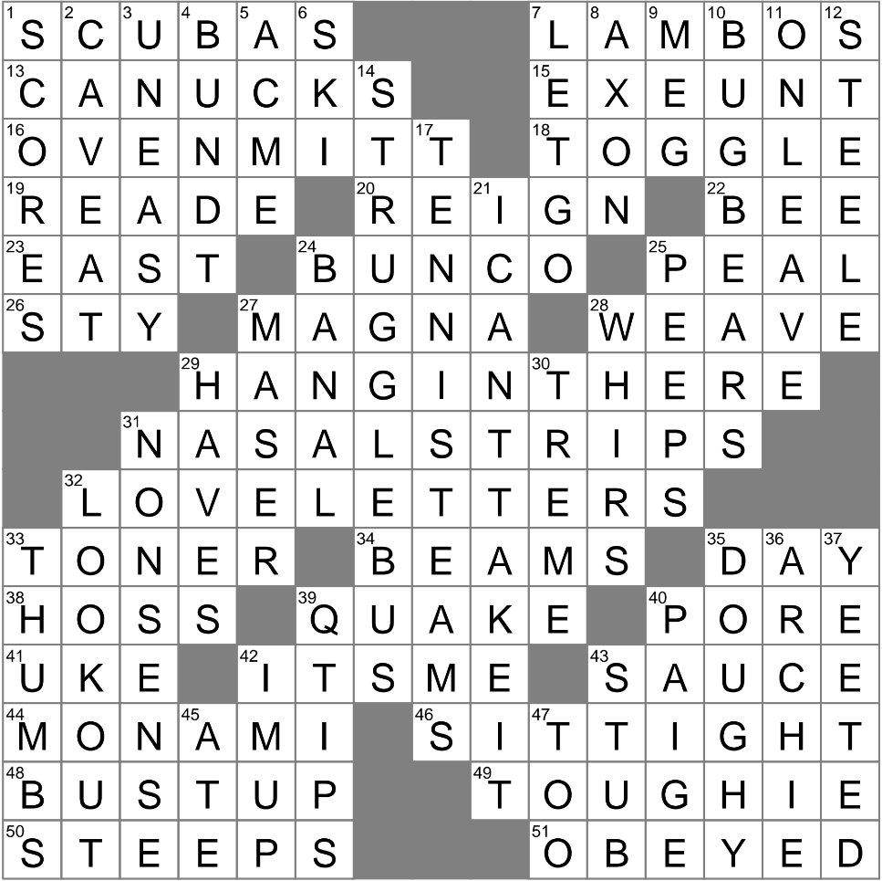 La Times Crossword 5 Jul 25, Saturday - Laxcrossword inside La Times Printable Crossword Puzzles 2025