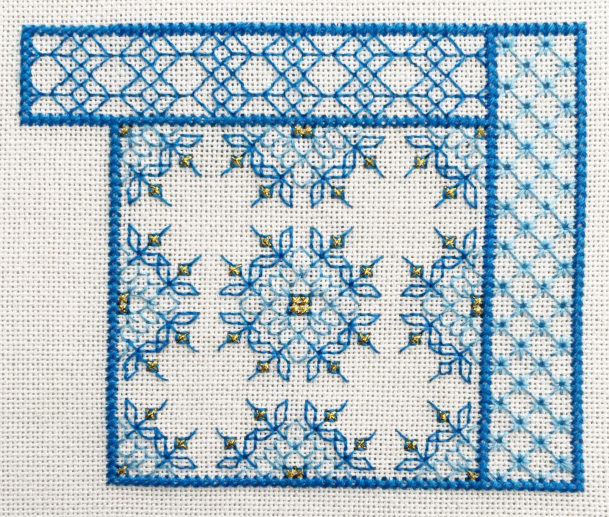 Lakeside Needlecraft Free Sal Blackwork In Blue Sal Part 3 Cross with regard to Free Printable Blackwork Patterns