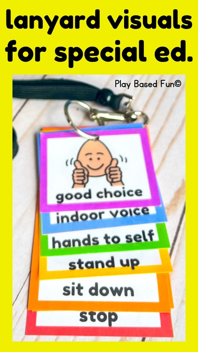 Lanyard Visuals For Special Education Classrooms, Autism, Ecse within Lanyard Free Printable Visual Cue Cards For Autism