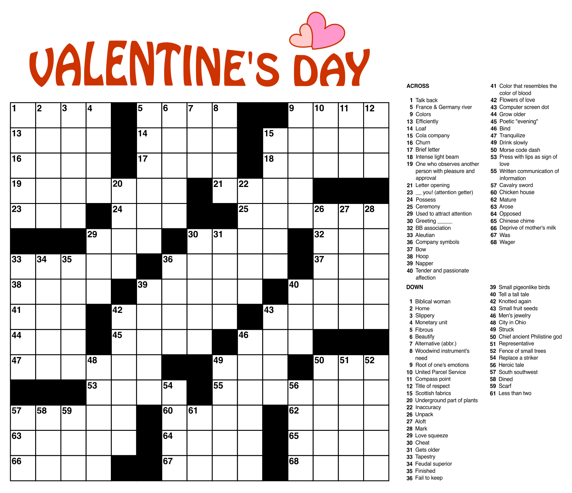 Large Print Crossword Puzzle - Worksheets Library in Large Printable Crossword Puzzles