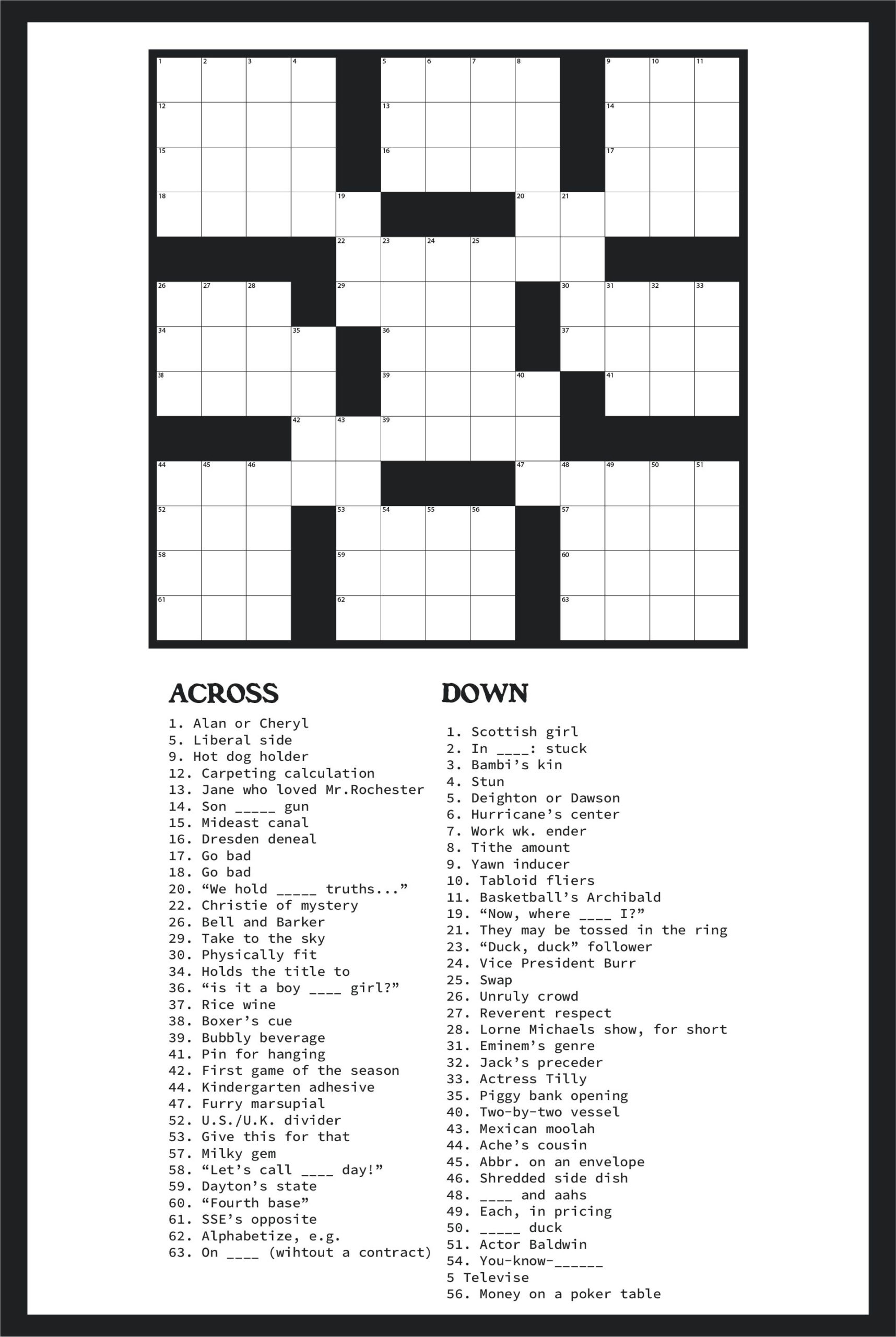 Large Print Easy Crossword Puzzles - 10 Free Pdf Printables with Large Print Beginner Easy Crossword Puzzles Printable
