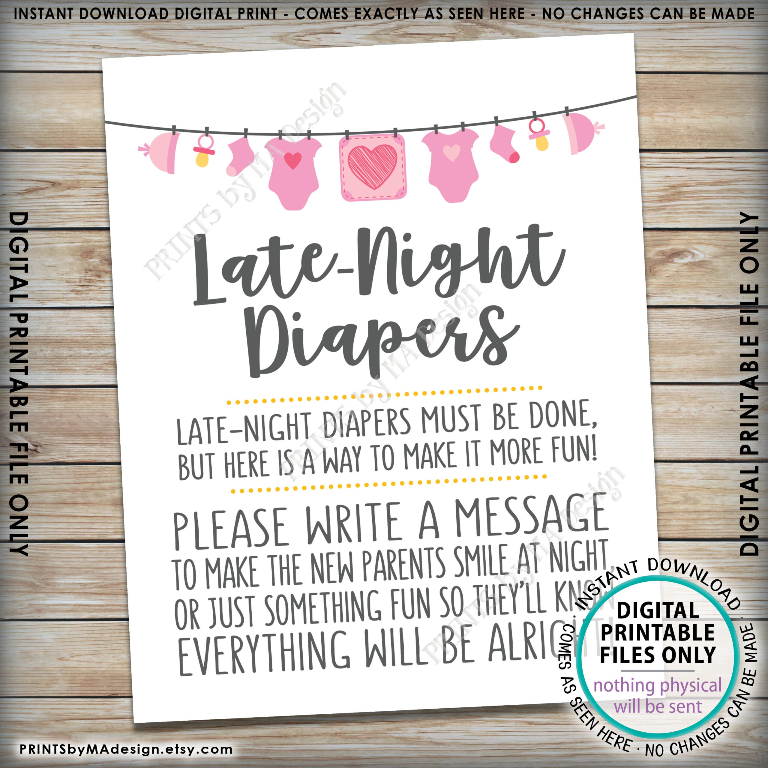 Late Night Diaper Sign, Late-Night Diapers Sign The Diaper regarding Late Night Diaper Messages Free Printable